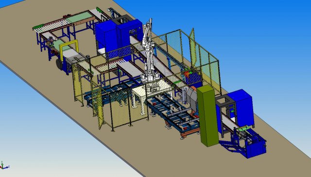 packaging production line 3D Model .c4d .max .obj .3ds .fbx .stl .blend 