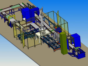 packaging production line Modelo 3D
