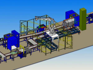 packaging production line 3D Model