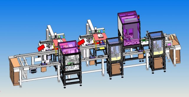 automobile door lock production line 3D 模型 .c4d .max .obj .3ds .fbx .stl .blend 