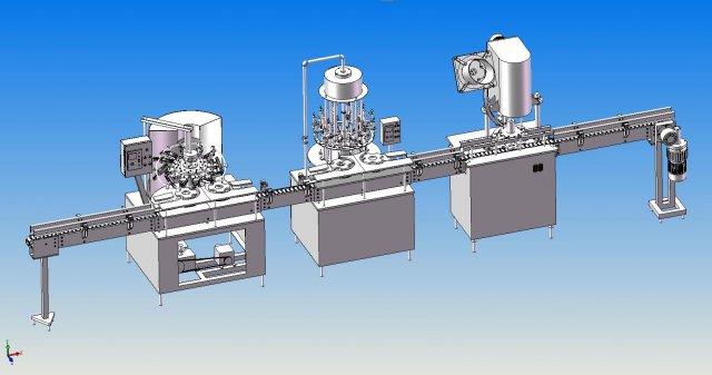 automatic bottled beverage production line Modello 3D .c4d .max .obj .3ds .fbx .stl .blend
