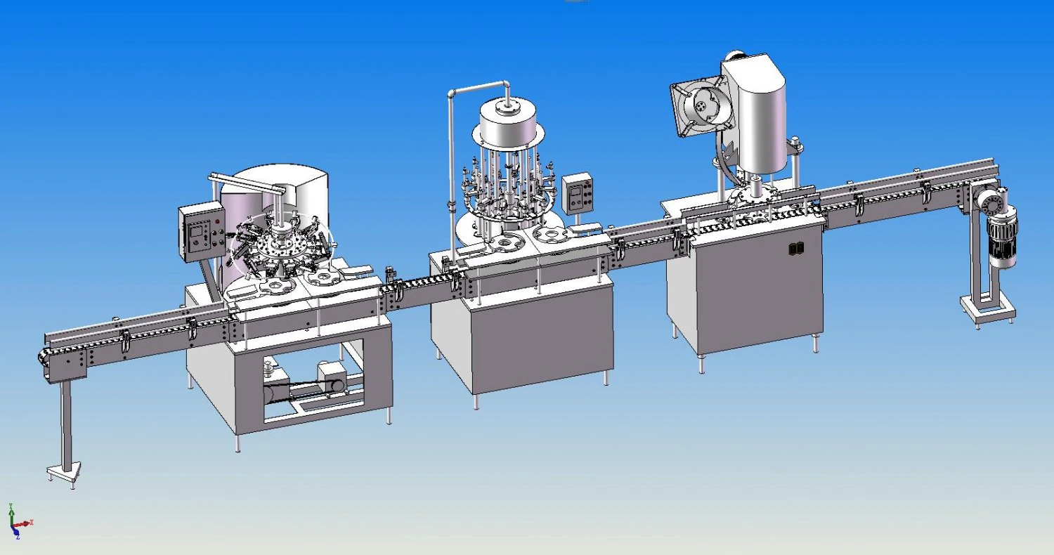 automatic bottled beverage production line 3D Model .c4d .max .obj .3ds .fbx .stl .blend 