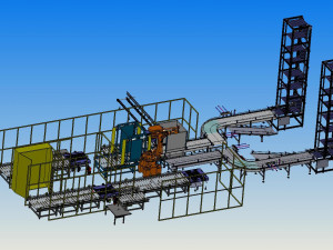 automatic palletizing and winding packaging production line 3D Model