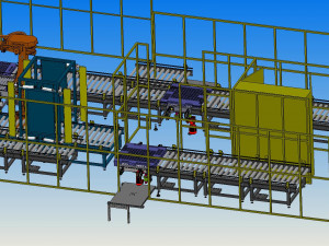 automatic palletizing and winding packaging production line 3D Модель