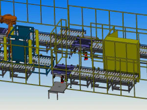 automatic palletizing and winding packaging production line 3D Model