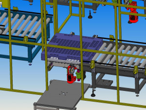 automatic palletizing and winding packaging production line 3D Модель