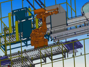 automatic palletizing and winding packaging production line 3D Model