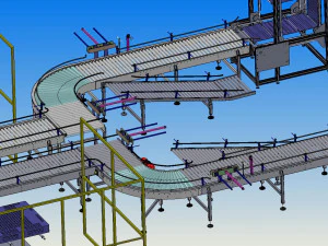 automatic palletizing and winding packaging production line 3D Model