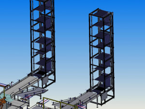 automatic palletizing and winding packaging production line 3D Модель