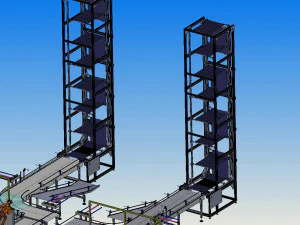 automatic palletizing and winding packaging production line 3D Model