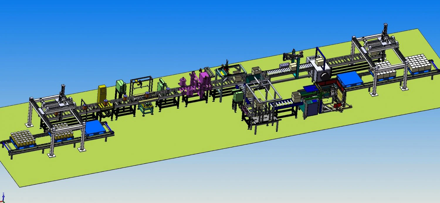 automatic enameled wire conveyor line 3D Model .c4d .max .obj .3ds .fbx .stl .blend 