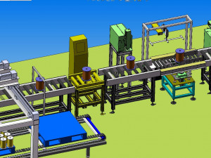 automatic enameled wire conveyor line Model 3D