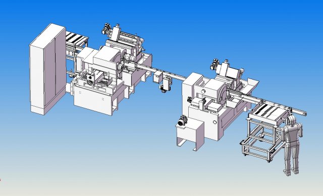 production line model of european automatic grinder Modelo 3D .c4d .max .obj .3ds .fbx .stl .blend 