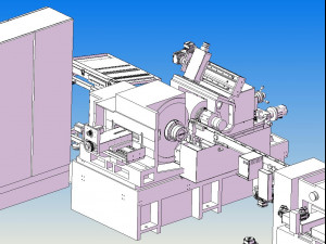 production line model of european automatic grinder Modelo 3D
