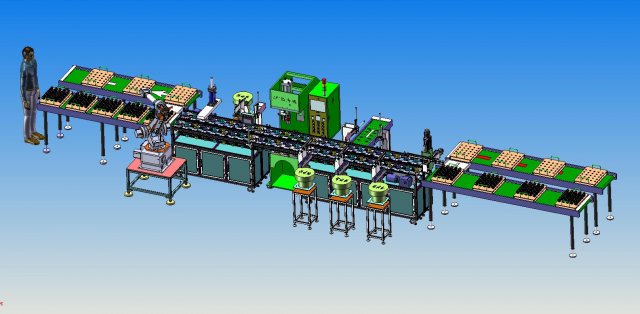 universal joint production line 3D Модель .c4d .max .obj .3ds .fbx .stl .blend 