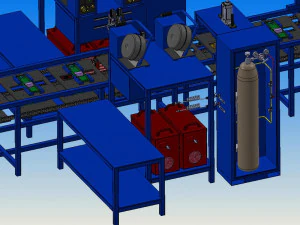 자동 용접 생산 라인 3D 모델