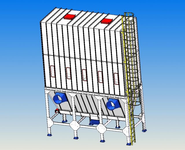 80000 air volume cartridge filter inclined cartridge filter Modèle 3D .c4d .max .obj .3ds .fbx .stl .blend 