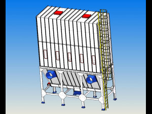 80000 air volume cartridge filter inclined cartridge filter 3D Model