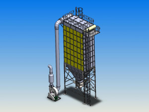 bag filter 112 bags pulse bag filter 3D Модель