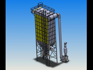 bag filter 112 bags pulse bag filter 3D Модель