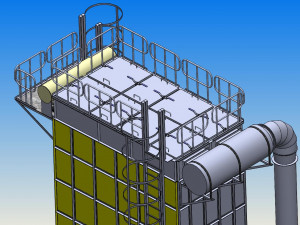 bag filter 112 bags pulse bag filter 3D Модель