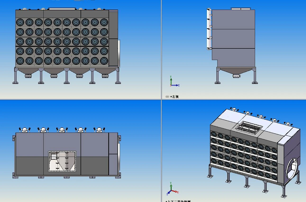 dust collector assembled with sheet metal in wood industry 3D Model .c4d .max .obj .3ds .fbx .stl .blend