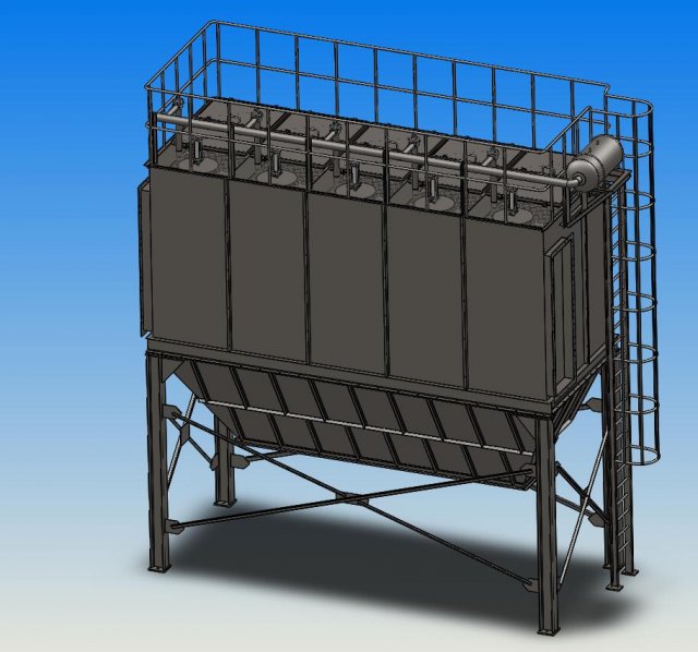 air box pulse bag filter Modèle 3D .c4d .max .obj .3ds .fbx .stl .blend 