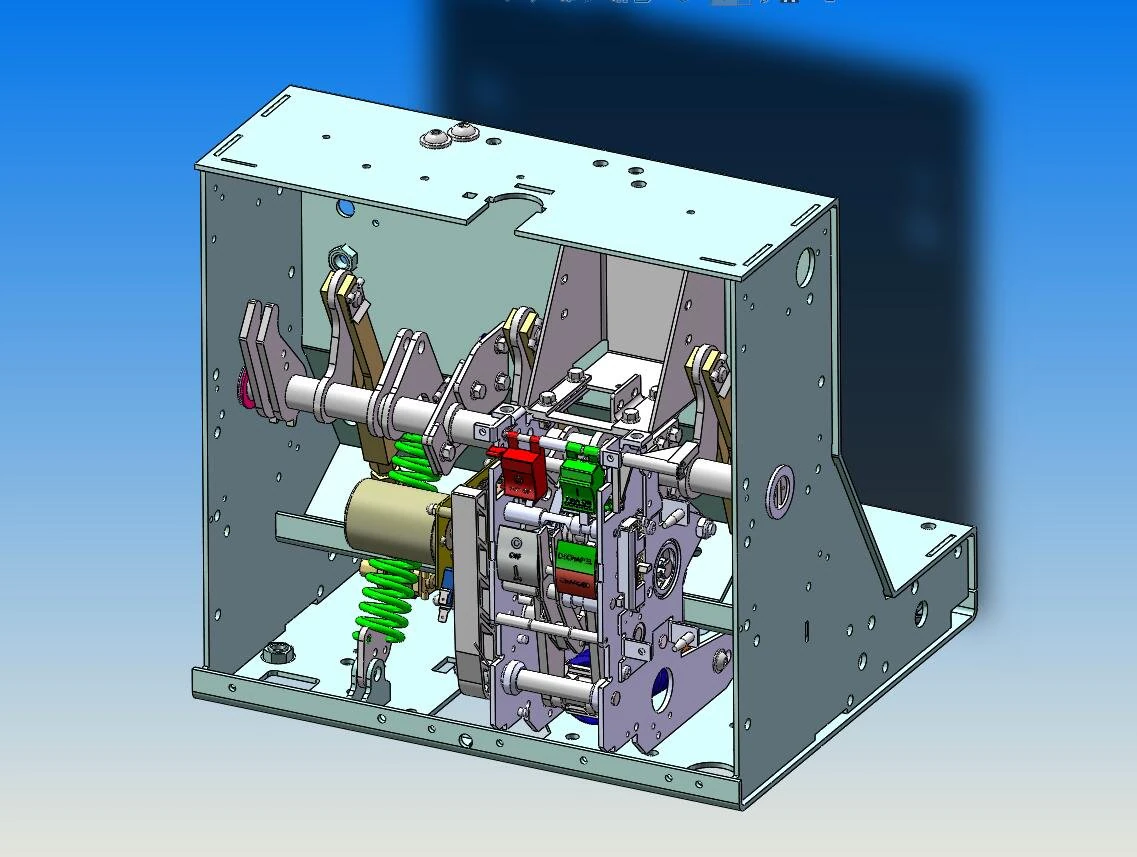 mechanism model of circuit breaker with star gear reducer 3D Model .c4d .max .obj .3ds .fbx .stl .blend 