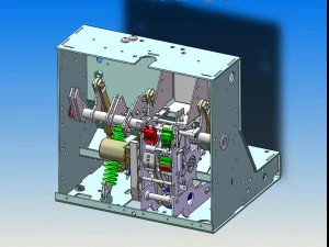 Модель механизма автоматического выключателя со звездообразным редуктором 3D Модель