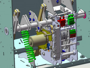 mechanism model of circuit breaker with star gear reducer Modelo 3D