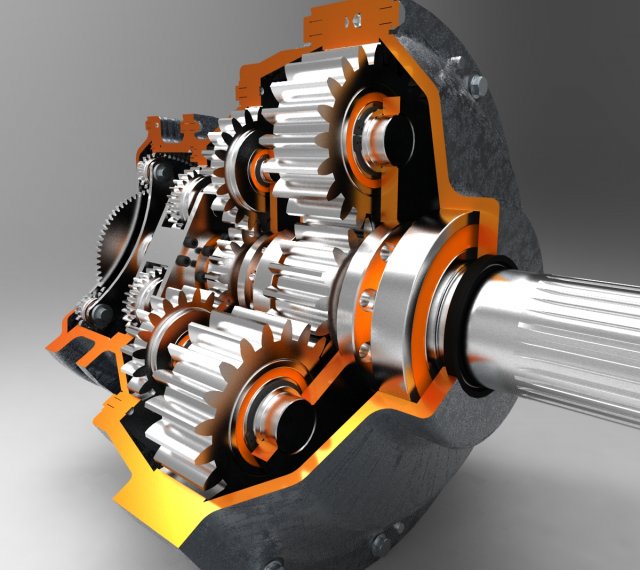 planetary gearbox 3D 模型 .c4d .max .obj .3ds .fbx .stl .blend 