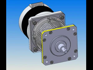 r&eacute;ducteur plan&eacute;taire &agrave; trois &eacute;tages Modèle 3D