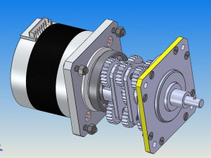three stage planetary gearbox 3D Model