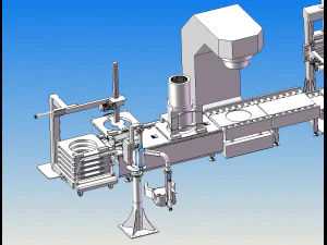 elevator traction machine assembly line motor assembly process 3D Model