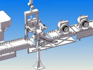 elevator traction machine assembly line motor assembly process 3D Model