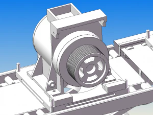 elevator traction machine assembly line motor assembly process 3D Model