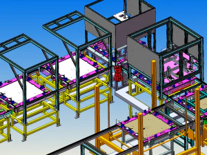 лінія складання автомобільних мансардних вікон 3D Модель
