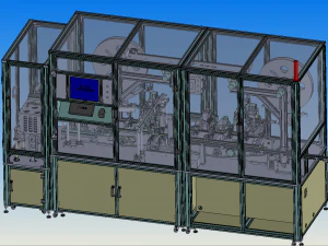 automatisches Schneiden, automatische Zuf&uuml;hr- und Montagelinie 3D Modell