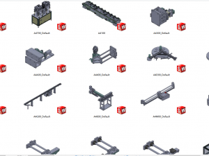 automatic cutting automatic feeding and assembly line 3D 모델