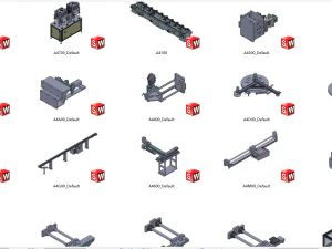 automatic cutting automatic feeding and assembly line 3D Model