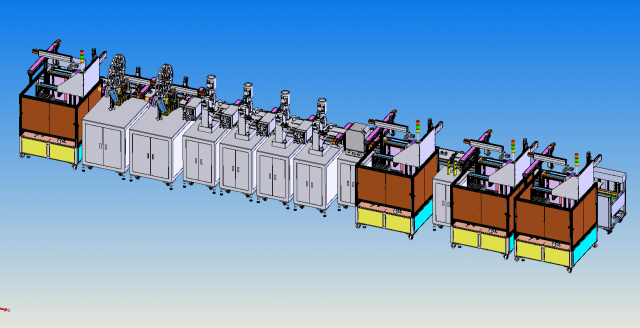 mobile phone charger automatic assembly line 3D Model .c4d .max .obj .3ds .fbx .stl .blend