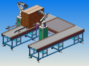 carton packaging inspection line robot inspection 3Dモデル