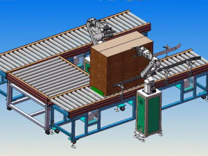 carton packaging inspection line robot inspection 3D Model