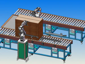 carton packaging inspection line robot inspection 3D Model