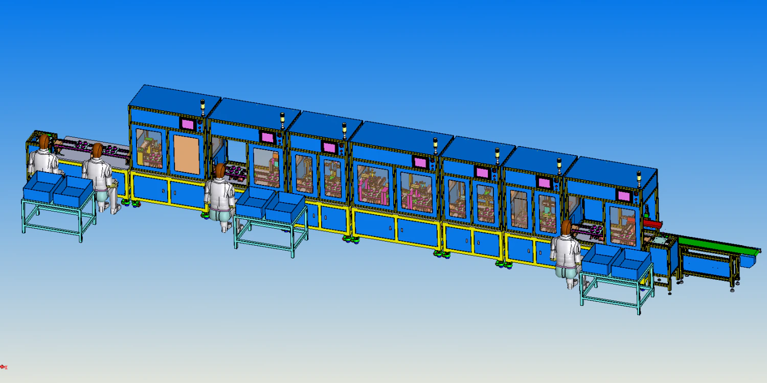automatic bulb assembly line 3D Model .c4d .max .obj .3ds .fbx .stl .blend 