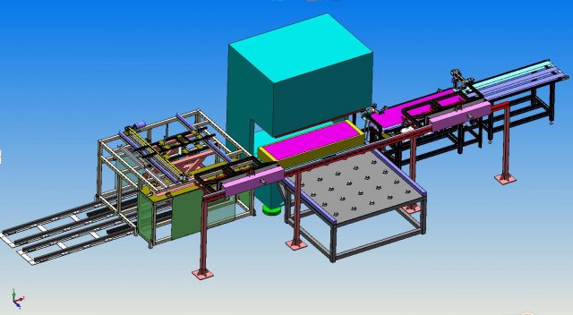 elevator sheet metal feeding and forming assembly line scheme Modelo 3D .c4d .max .obj .3ds .fbx .stl .blend 