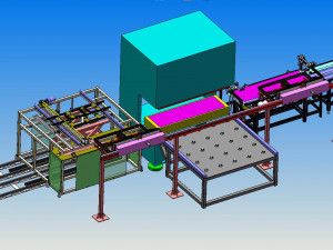 elevator sheet metal feeding and forming assembly line scheme 3D Model