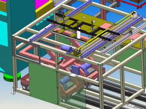 elevator sheet metal feeding and forming assembly line scheme Modelo 3D