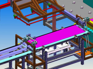 elevator sheet metal feeding and forming assembly line scheme Modelo 3D