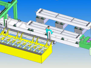 лінія виробництва бетонних шпал 3D Модель